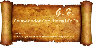 Gaunersdorfer Hermiás névjegykártya